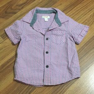Pink and grey button up shirt